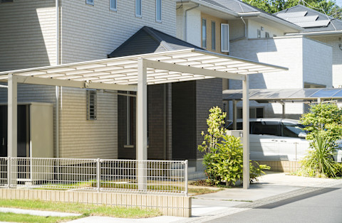 Car port in residential area