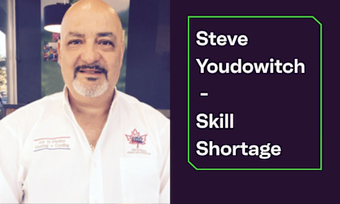 Header for an interview with Steve Youdowitch, who is pictured on the left side in white work clothing.