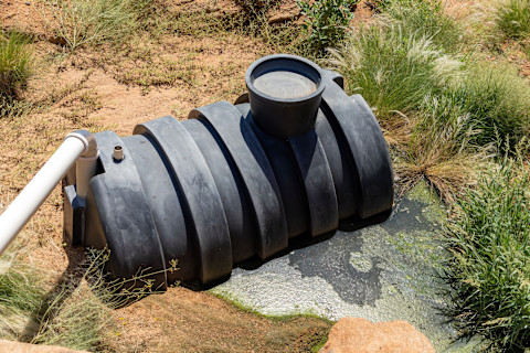 Septic tank leaking water