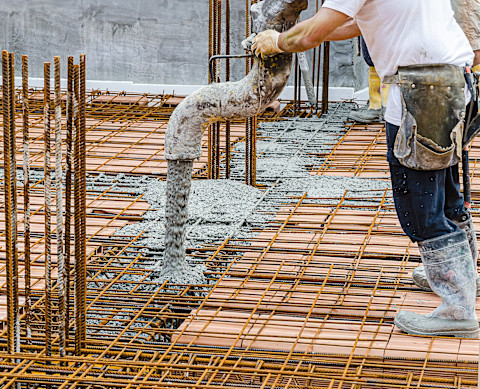concrete being poured