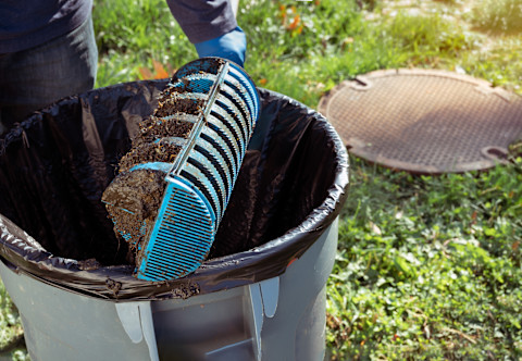 Pumping a septic system.